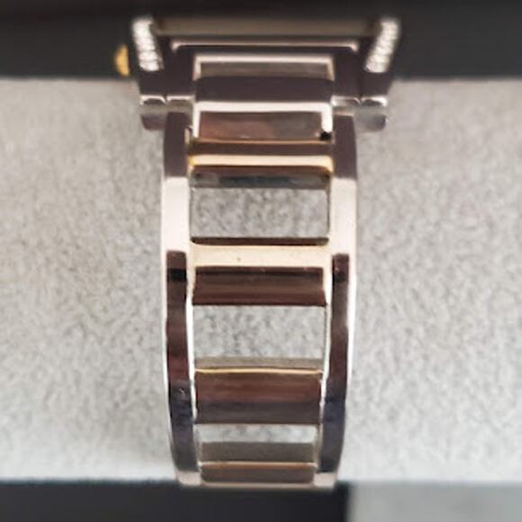 Geneva Women's Bracelet Watch Cuff Silver Tone with Crystals Gold Tone Dressy - Picture 6 of 8